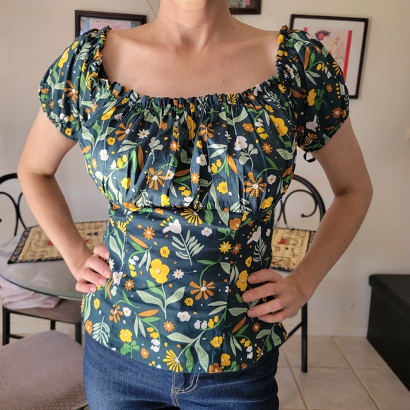 Modcloth x Collectif Peasant Top XS US 4 NWT - Picture 2 of 4